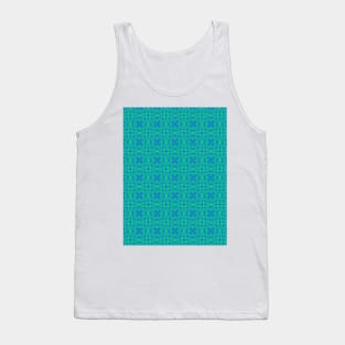 Turquoise Network Pattern Tank Top